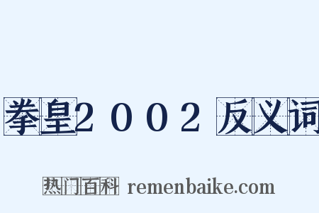 拳皇2002反义词是什么意思的图片